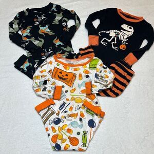 Set of 3 halloween theme pajama sets carters & MudPie 12/18mo